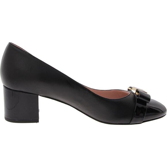 Kate Spade New York Womens Bowdie  Black Leather Cap toe Block heel Pumps Used - Picture 3 of 5